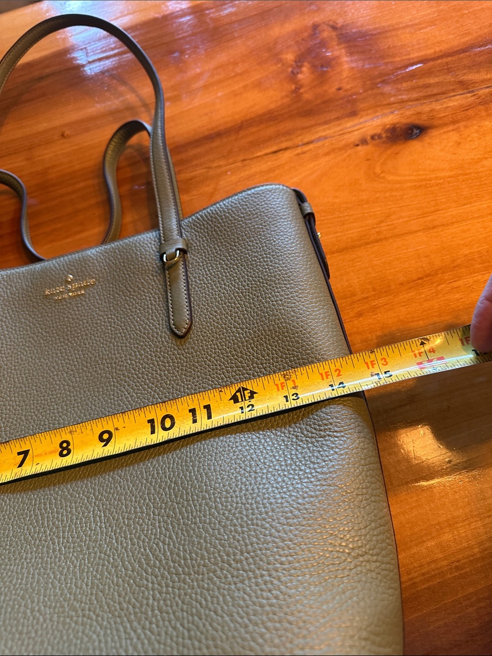 kate spade Olive Green Pebbled Leather Tote - Picture 5 of 7